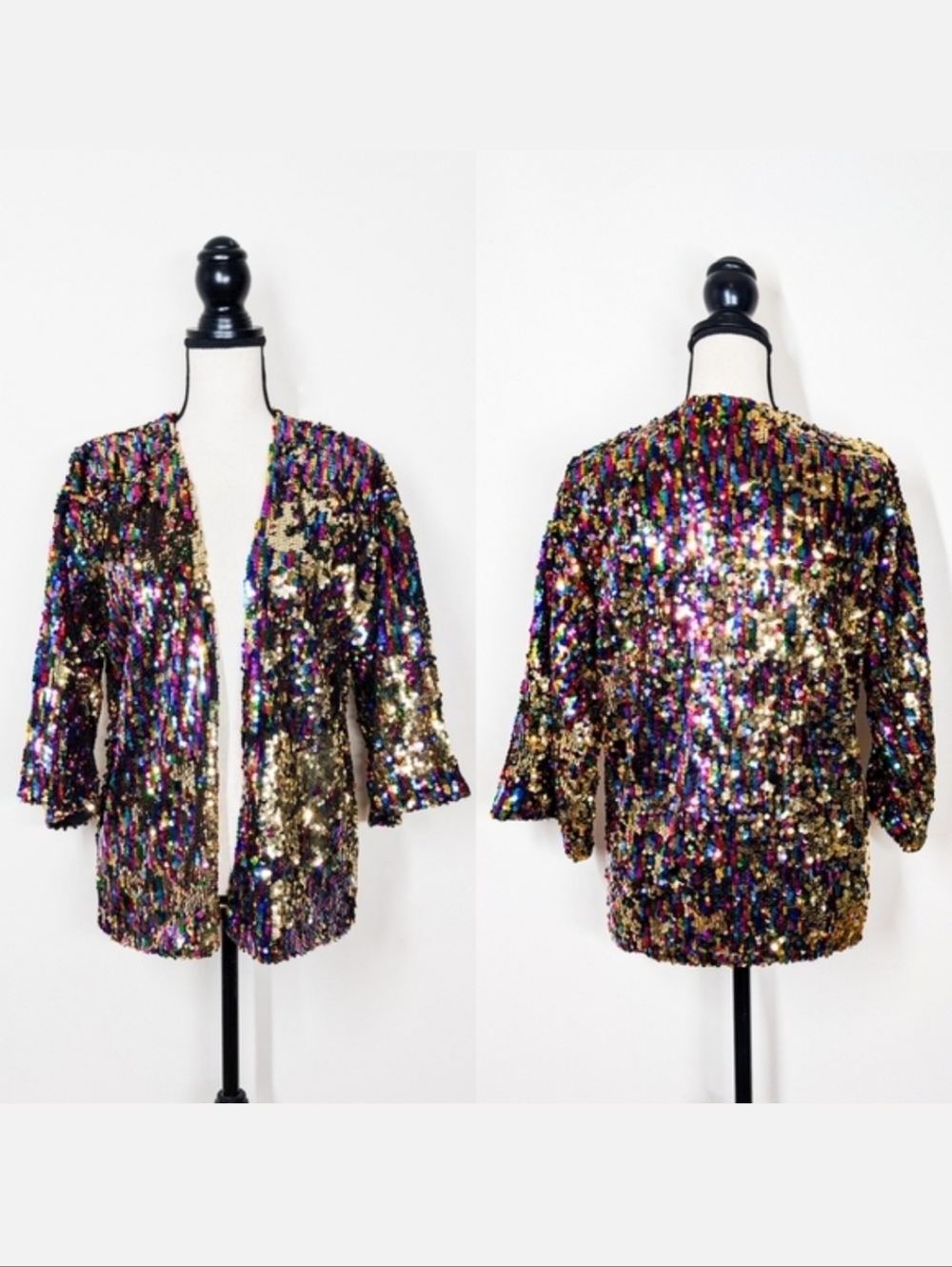 🦋LAST🦋 NWT Goldie London Rainbow Sequin Kimono Jacket